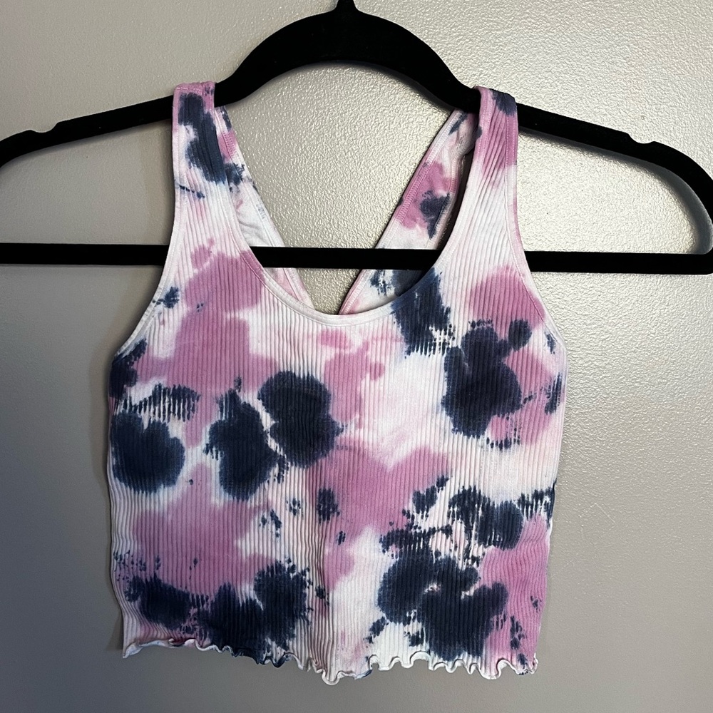 Spiritual Gangster tie dye cropped ribbed stretchy tank